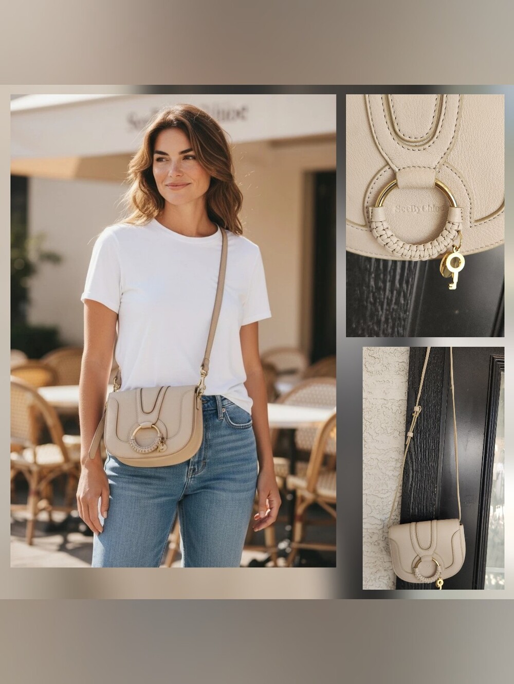 See by Chloé  Hana Small Shoulder Bag Crossbody Cement Beige